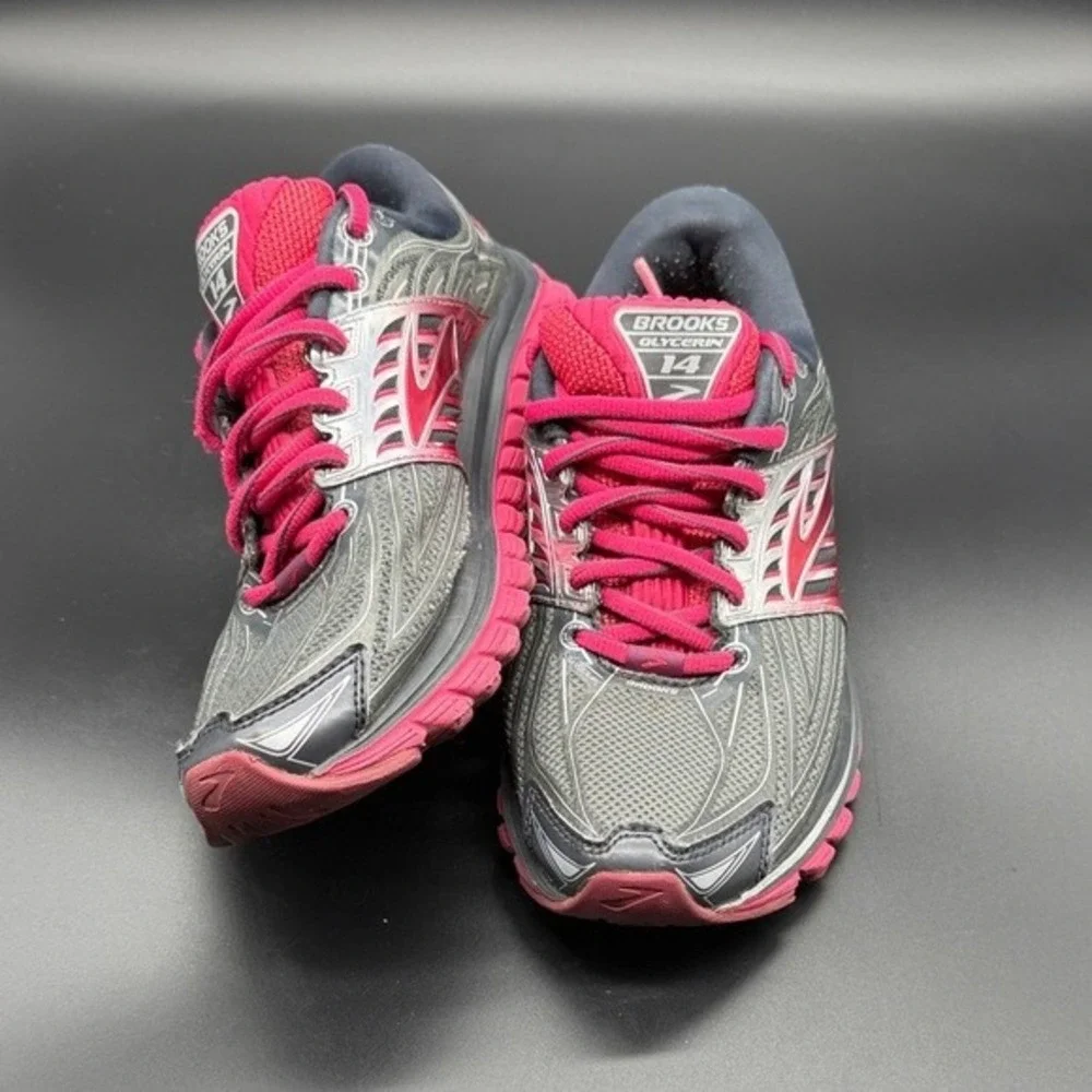 Brooks Glycerin 14 Women's Running Shoes Gray Pink Size 7.5 Athletic‎ Sneakers - Picture 2 of 6